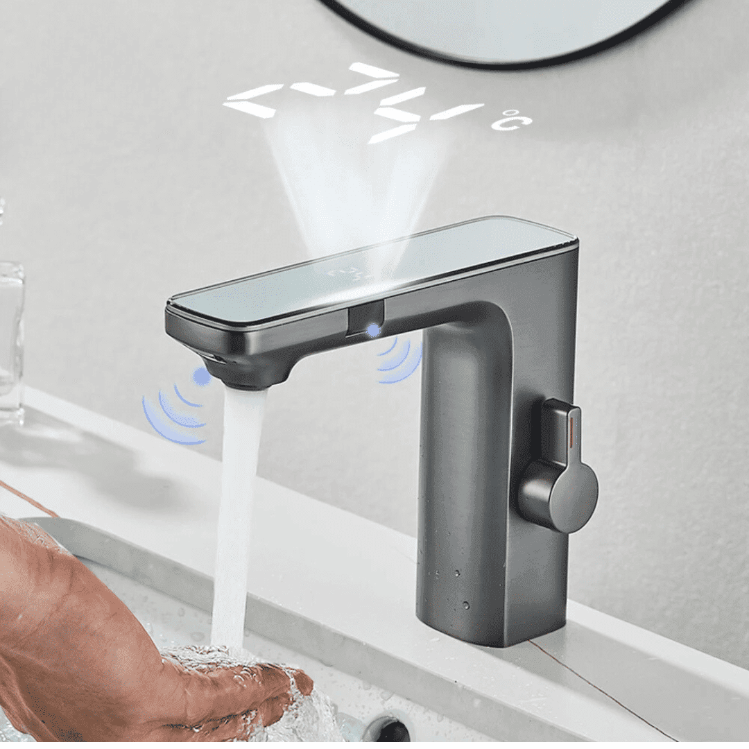 Torneira de Banheiro Monocomando com Indicador de Temperatura -  Touch Control