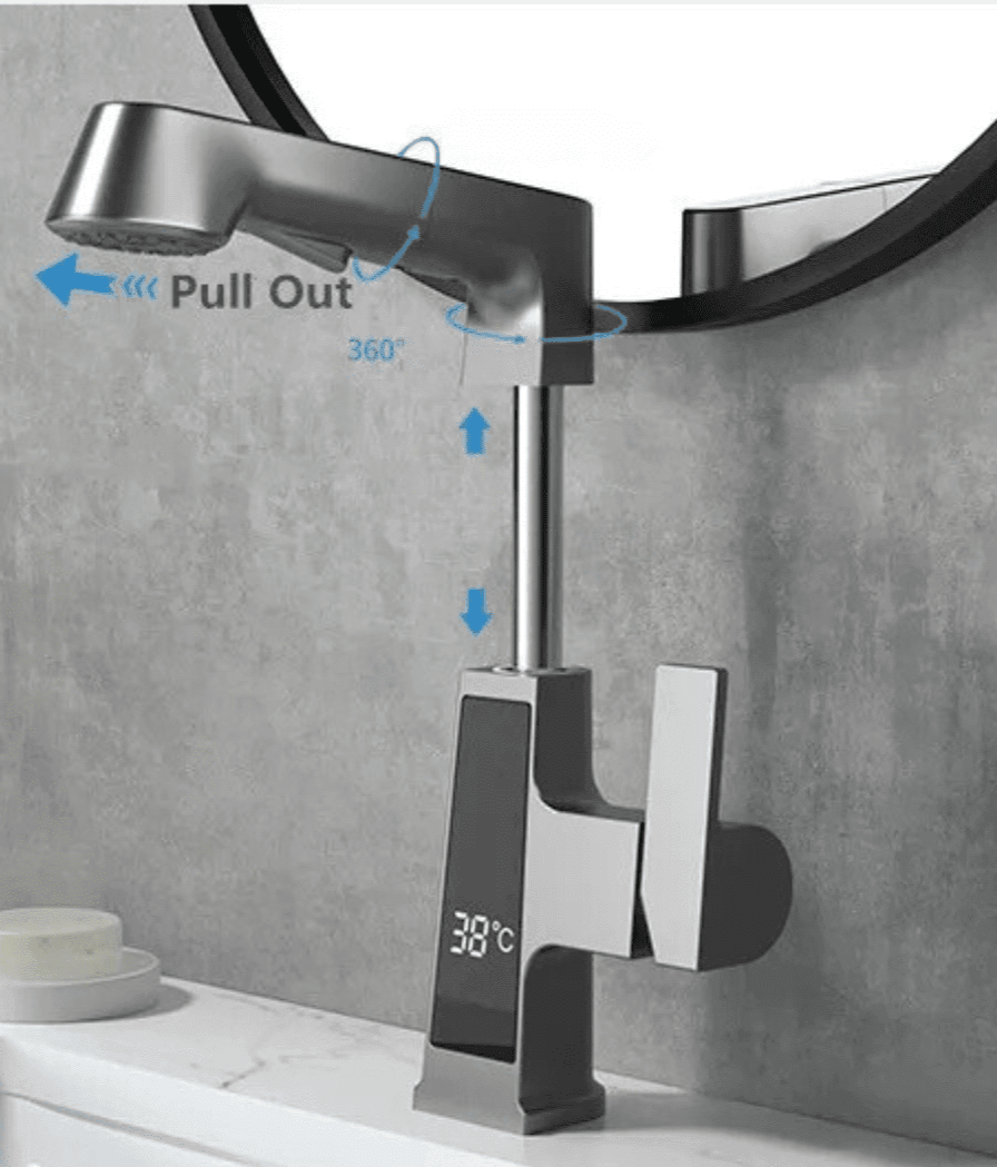 Torneira de Banheiro Monocomando com Display Digital