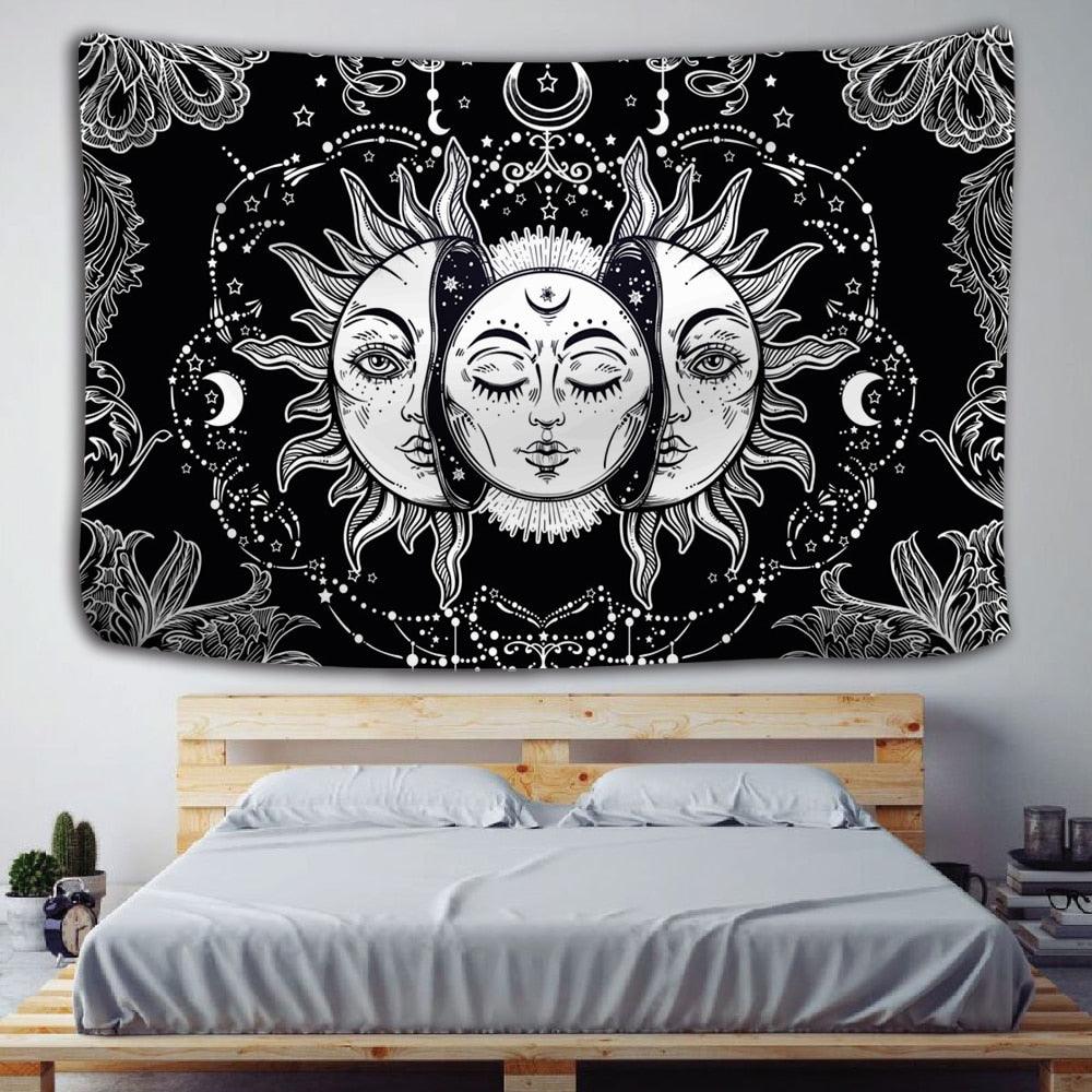 Tapeçaria Decorativa - Sol e Lua 150x150cm - Decora Magnus