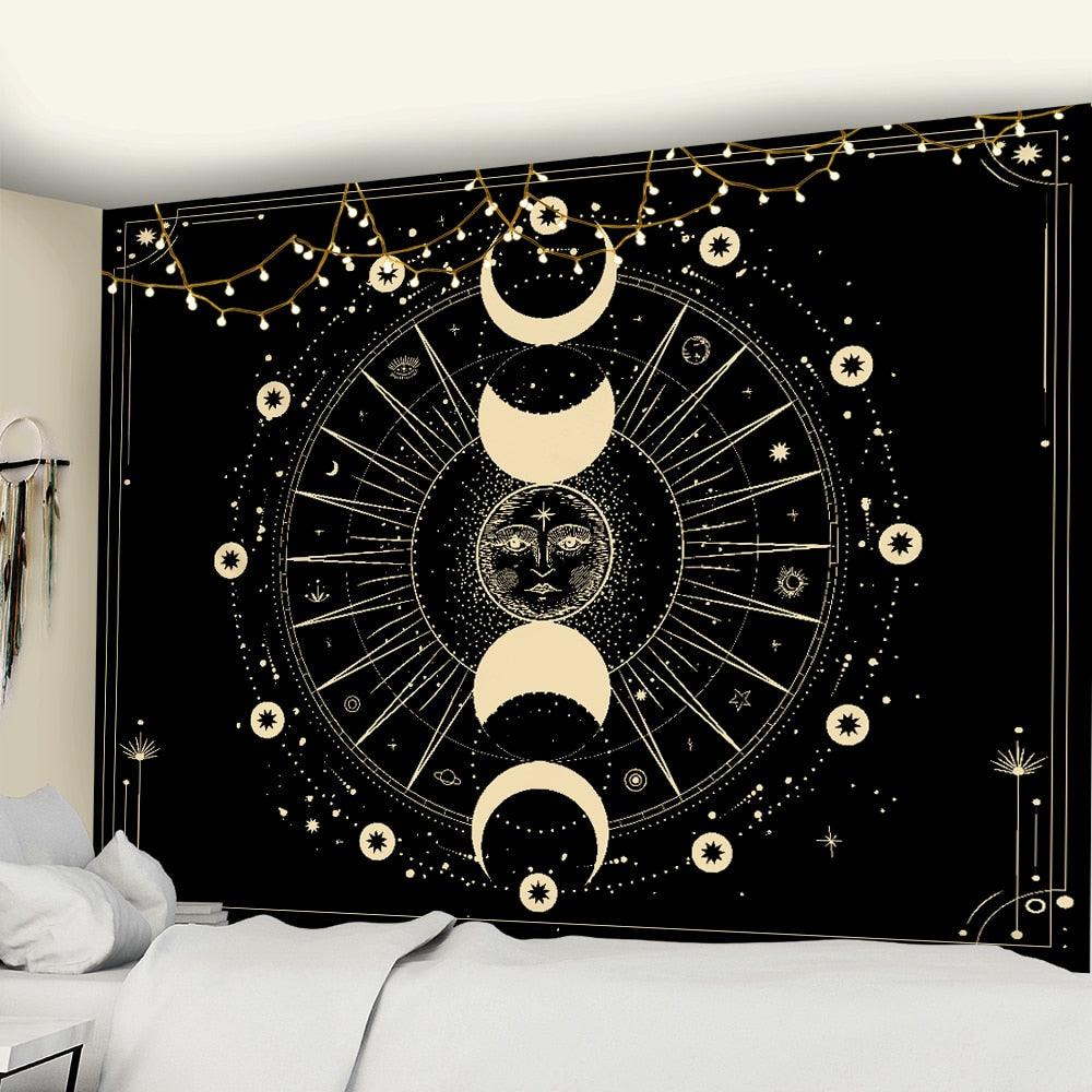 Tapeçaria Decorativa - Sol e Lua 150x100cm - Decora Magnus