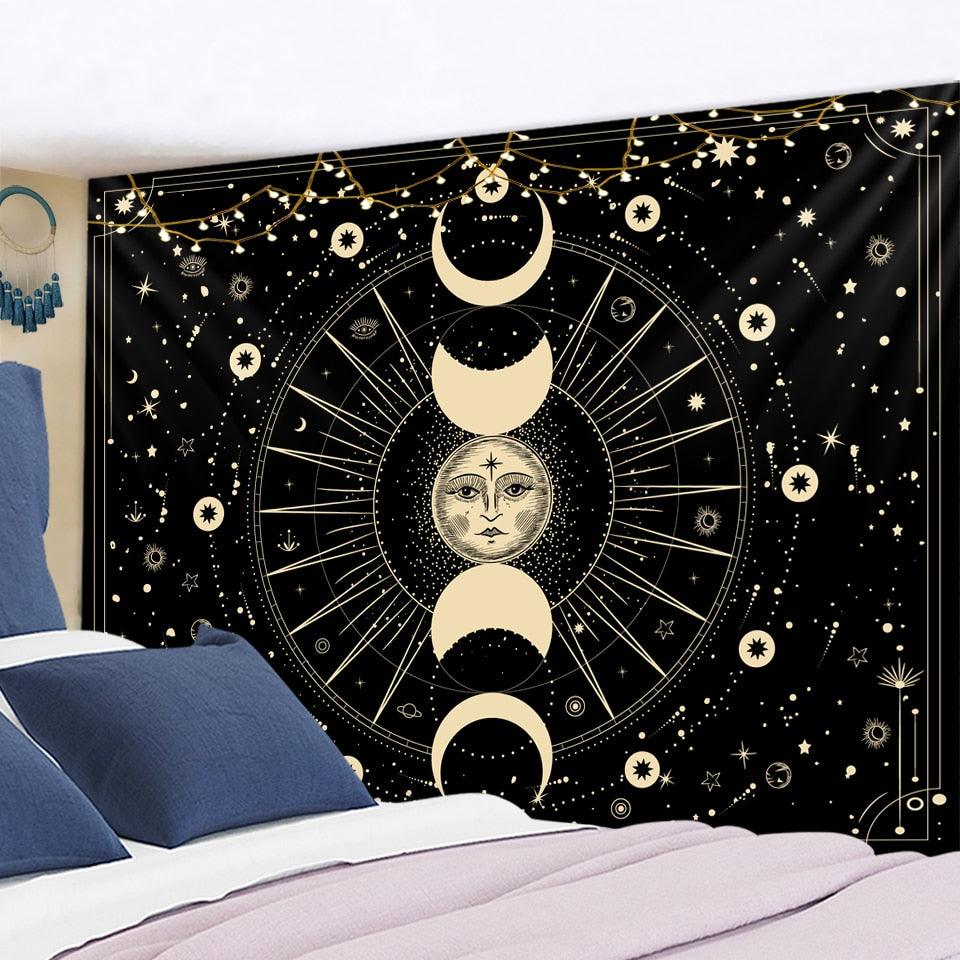 Tapeçaria Decorativa - Sol e Lua 230x150cm - Decora Magnus