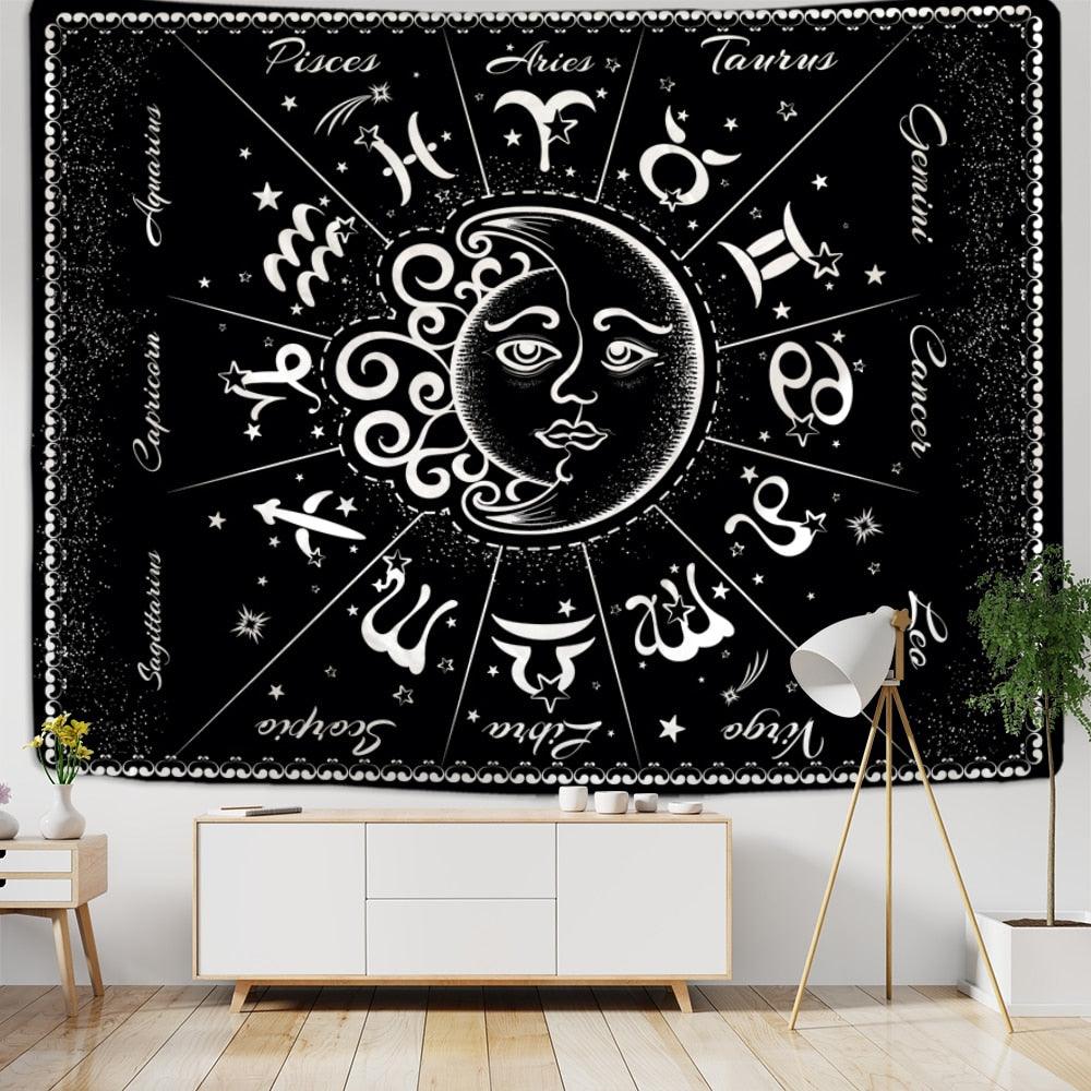 Tapeçaria Decorativa - Sol e Lua 150x150cm - Decora Magnus