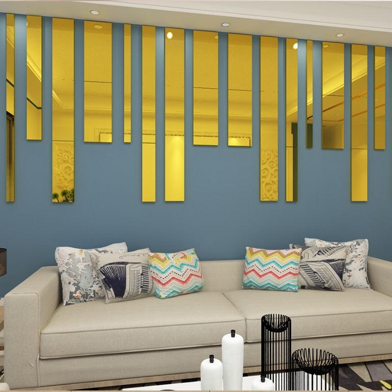 10Pcs - Faixas Decorativas em Acrílico - Dourado - Decora Magnus